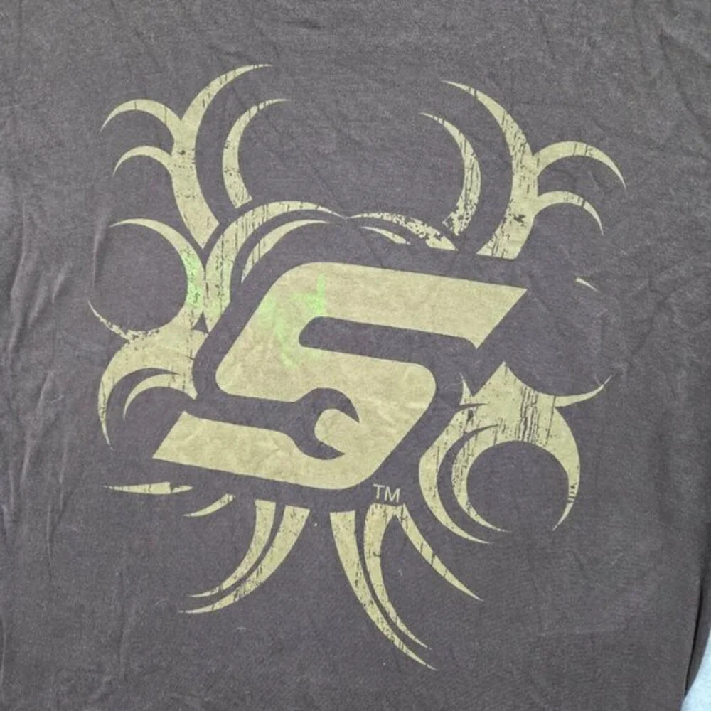 Snap On Men Shirt Large Brown‎ Graphic Logo Tool Short Sleeve